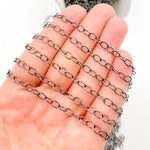 Load image into Gallery viewer, Black Rhodium Sterling Silver Smooth Oval Link Chain