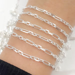 Load image into Gallery viewer, Sterling Silver Diamond Cut Paperclip Chain