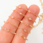 Load image into Gallery viewer, Gold Filled Golden Shade Color Opal Enamel Cable Chain