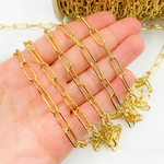 Load image into Gallery viewer, V6GP. Gold Plated 925 Sterling Silver Smooth Paperclip Chain