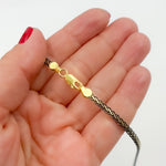 Load image into Gallery viewer, 0502213GB. Black Rhodium Sterling Silver and Gold Plated Flat Wheat Necklace