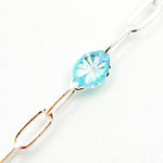 Load image into Gallery viewer, Sterling Silver Sky Blue Opal Color Enamel Cable Chain