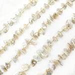Load image into Gallery viewer, Freshwater Pearl Organic Shape Gold Plated Sterling Silver Wire Chain