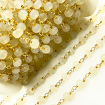 Load image into Gallery viewer, Natural Chalcedony Gold Plated Wire Chain.