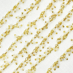 Load image into Gallery viewer, White Moonstone Cluster Dangle Gold Plated Wire Chain.