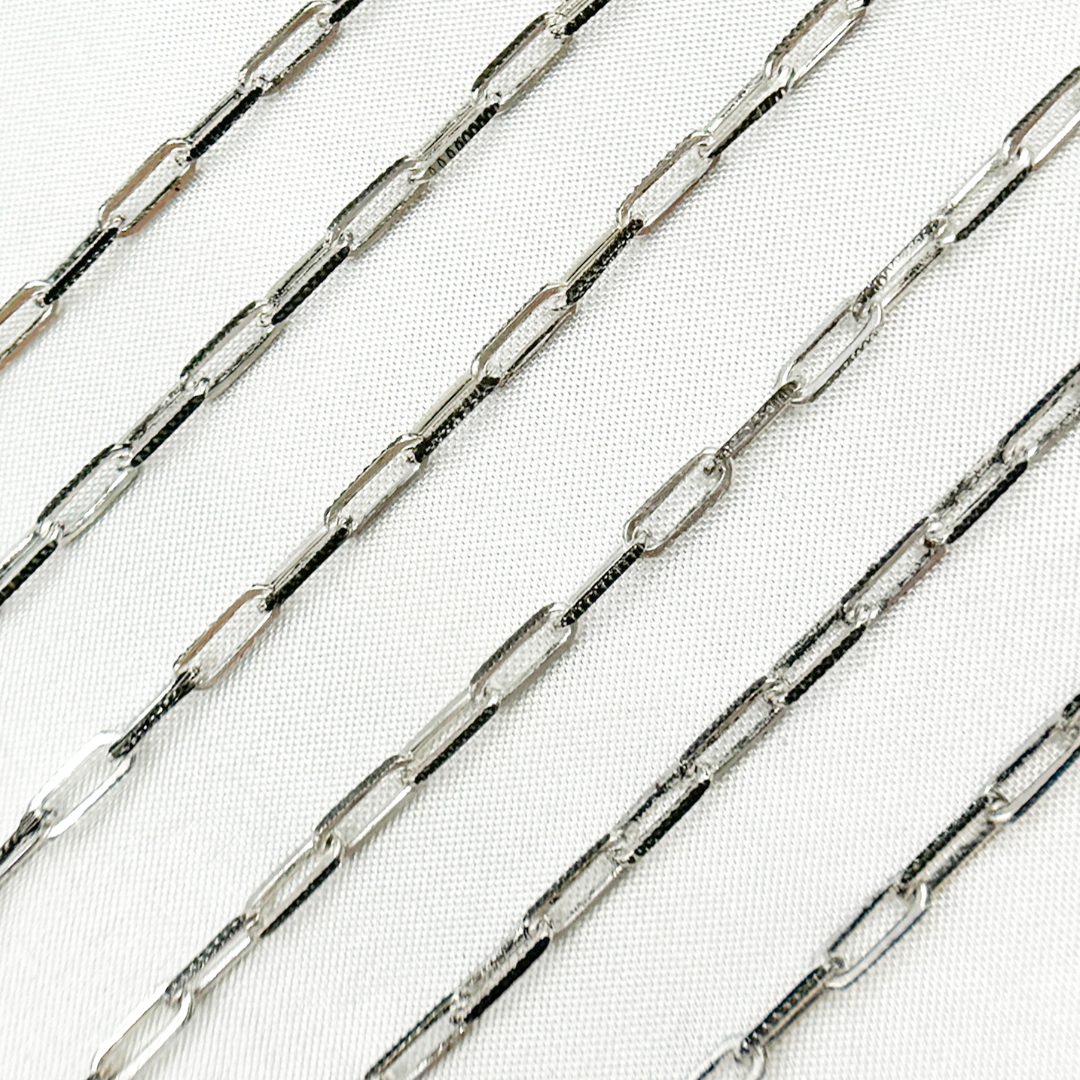 Two Tone Black Rhodium and 925 Sterling Silver Paperclip Chain