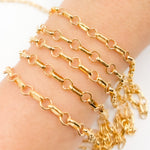 Load image into Gallery viewer, Gold Plated Silver Long and Short Link Chain
