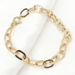 Load image into Gallery viewer, 14K Solid Hollow Gold Flat Oval Link Bracelet