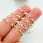 Load image into Gallery viewer, Sterling Silver Long and Short Links Chain