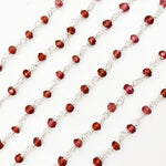Load image into Gallery viewer, Garnet White Sterling Silver Wire Chain
