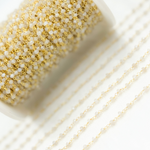Load image into Gallery viewer, CMS117. Coated White Moonstone Gold Plated Wire Chain