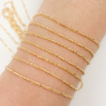 Load image into Gallery viewer, 14K Solid Gold Round Figaro Link Chain