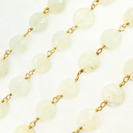 Load image into Gallery viewer, Coin Shape Moonstone Gold Plated Wire Chain