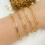 Load image into Gallery viewer, Gold Plated 925 Sterling Silver Flat Paperclip Chain.