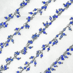 Load image into Gallery viewer, Lapis Lazuli Cluster Dangle Oxidized Wire Chain.