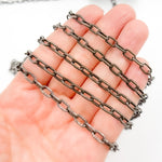 Load image into Gallery viewer, Oxidized Sterling Silver Flat Thick Cable Chain