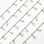 Load image into Gallery viewer, Pyrite with CZ Oxidized Wire Wrap Chain