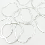 Load image into Gallery viewer, SSBS14. 30MM White Sterling Silver Brushed Uneven Connector