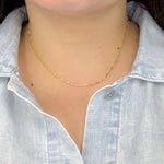 Load image into Gallery viewer, 14K Solid Gold Round Figaro Link Chain