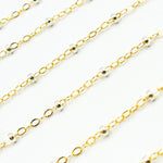 Load image into Gallery viewer, 1486TT. Gold Filled with Sterling Silver Bead Satellite Chain