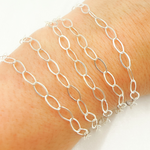 Load image into Gallery viewer, 925 Sterling Silver Flat Oval Link Chain.