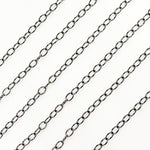 Load image into Gallery viewer, Sterling Silver Black Rhodium Smooth Cable Chain