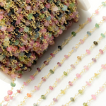 Load image into Gallery viewer, Multi Tourmaline Gold Plated Wire Chain