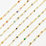 Load image into Gallery viewer, Gold Plated Sterling Silver Multi Gemstone Wire Chain