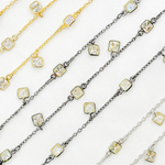 Load image into Gallery viewer, Cubic Zirconia Square Shape Dangle & Connected Wire Chain
