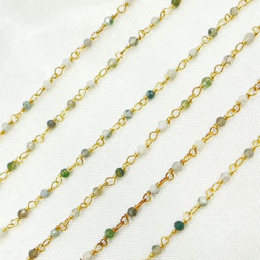 Green Agate Wire Wrap Chain