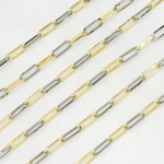 Load image into Gallery viewer, Two Tone Gold Plated & Black Rhodium Flat Paperclip Chain