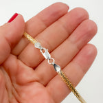 Load image into Gallery viewer, Sterling Silver and Gold Plated Flat Wheat Necklace