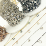 Load image into Gallery viewer, Cubic Zirconia Round 4mm Shape Dangle Chain