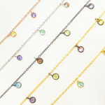 Load image into Gallery viewer, Multi Color Cubic Zirconia 4mm Round Shape Dangle Chain