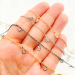 Load image into Gallery viewer, Cubic Zirconia Pear Shape Dangle Chain