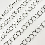 Load image into Gallery viewer, Black Rhodium Sterling Silver Diamond Cut Round Link Chain