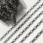 Load image into Gallery viewer, Black Rhodium Sterling Silver Flat Oval Link Chain