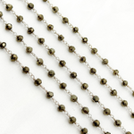 Load image into Gallery viewer, Pyrite 925 Sterling Silver Wire Chain.