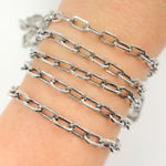 Load image into Gallery viewer, Oxidized Sterling Silver Flat Paperclip Chain