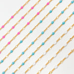 Load image into Gallery viewer, 14K Gold Filled Enamel Marina Link Chains
