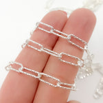 Load image into Gallery viewer, Sterling Silver Hammered Paperclip Chain