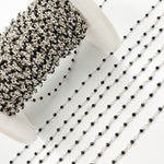 Load image into Gallery viewer, White Sterling Silver Black Spinal Wire Wrap Chain
