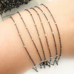 Load image into Gallery viewer, Oxidized 925 Sterling Silver Satellite Gold Plated Cube Chain