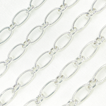 Load image into Gallery viewer, Sterling Silver Textured & Smooth Oval Links Chain