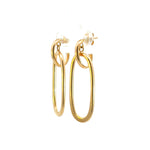 Load image into Gallery viewer, 15850022597. 14k Solid Gold Flat Oval Hollow Dangle Earrings