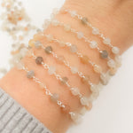 Load image into Gallery viewer, Multi Moonstone Sterling Silver Wire Chain