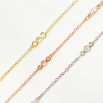 Load image into Gallery viewer, Cubic Zirconia Round 3mm Shape Connector With Chain Between