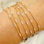 Load image into Gallery viewer, Gold Plated Sterling Silver Satellite Diamond Cut Tube Chain