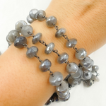Load image into Gallery viewer, Coated Moonstone Wire Wrap Chain.