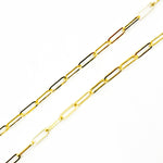 Load image into Gallery viewer, TRE008. 14K Yellow Gold Hollow Flat Paperclip Chain
